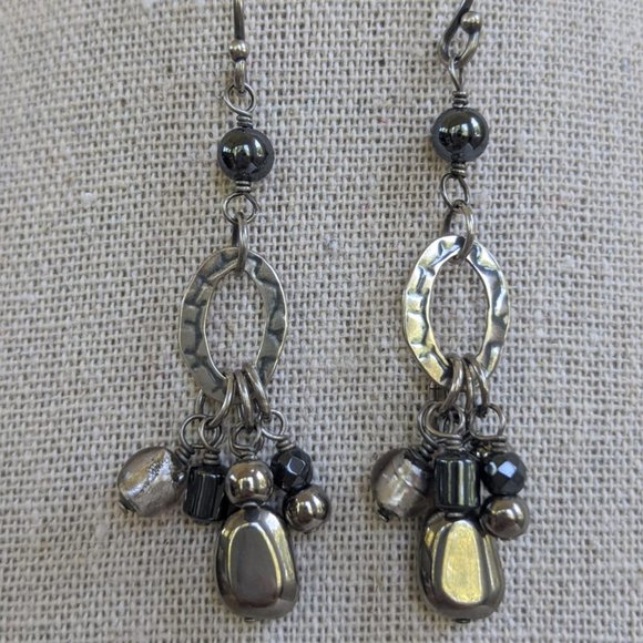 Silpada Sterling Silver + Hematite Earrings - Picture 2 of 8